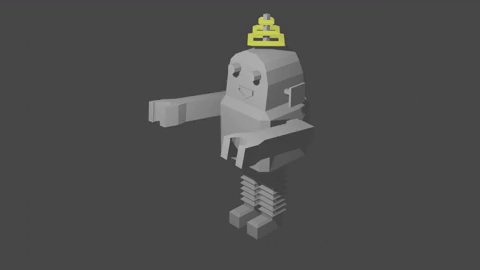 A basic retro-stryled robot, punching