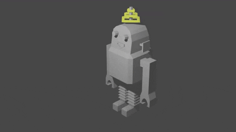 A basic retro-stryled robot, jumping