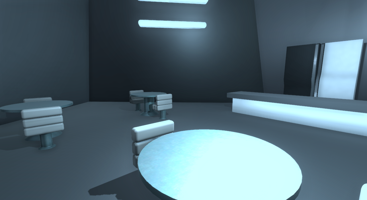 A spaceship made within Unity, cafeteria
